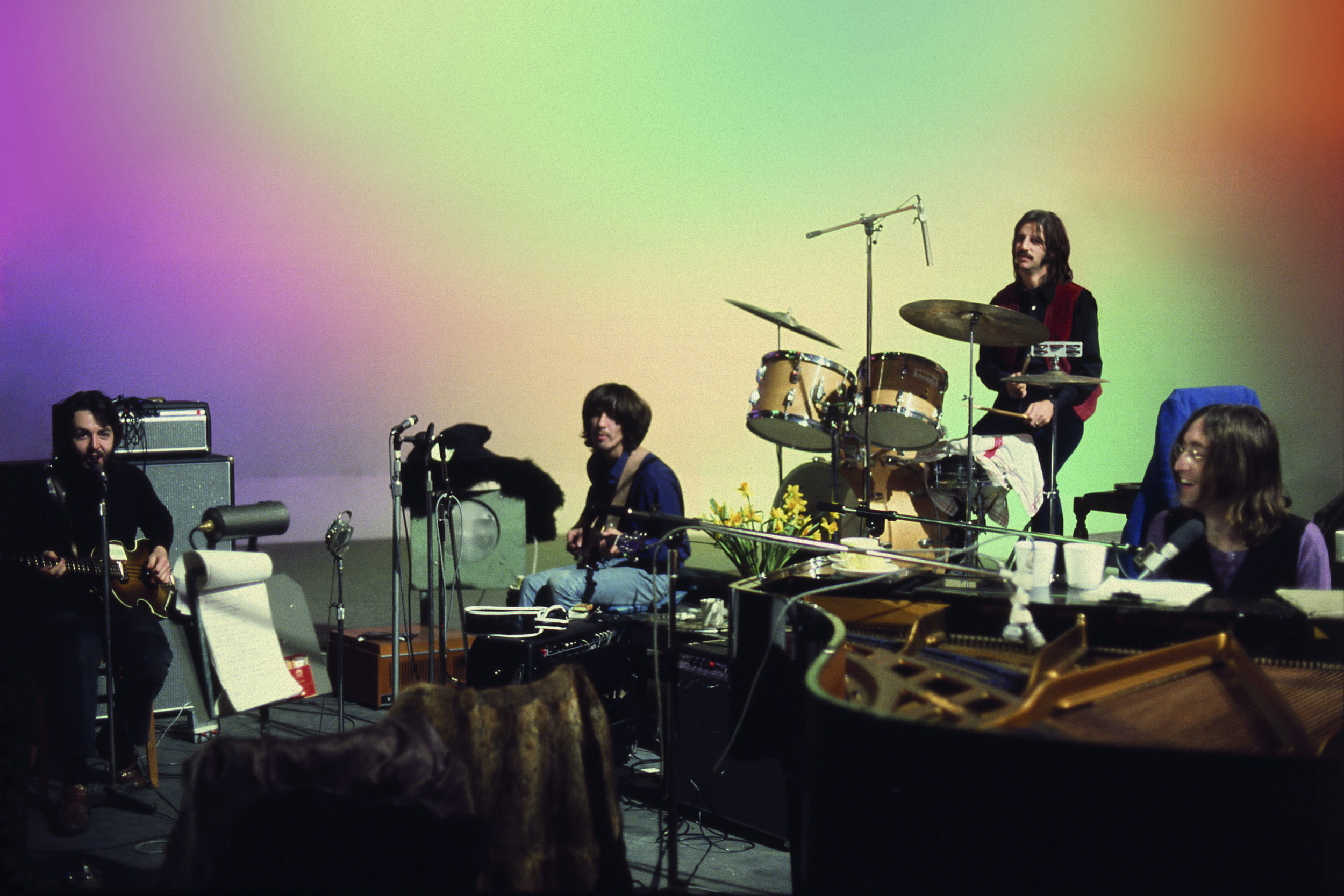 One of the recording sessions documented in the new Beatles documentary, “The Beatles: Get Back.” (Photo courtesy of Apple Corps)