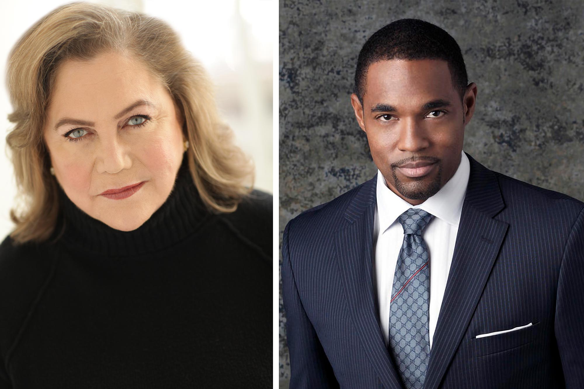 Actors Kathleen Turner and Jason George 