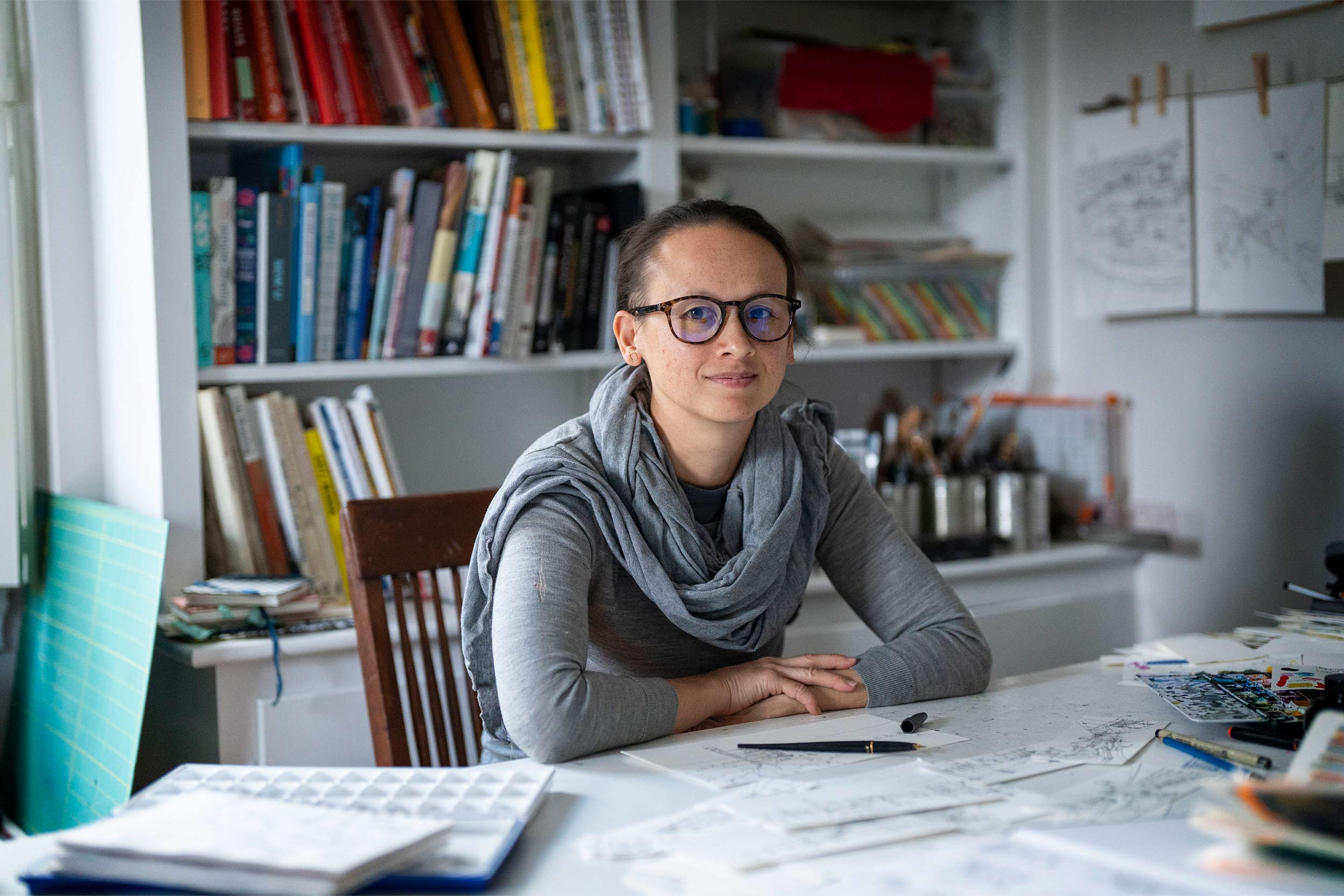 Andrea Trimble is stepping forward as an artist of the built and natural environment. (Photo by Dan Addison, University Communications)