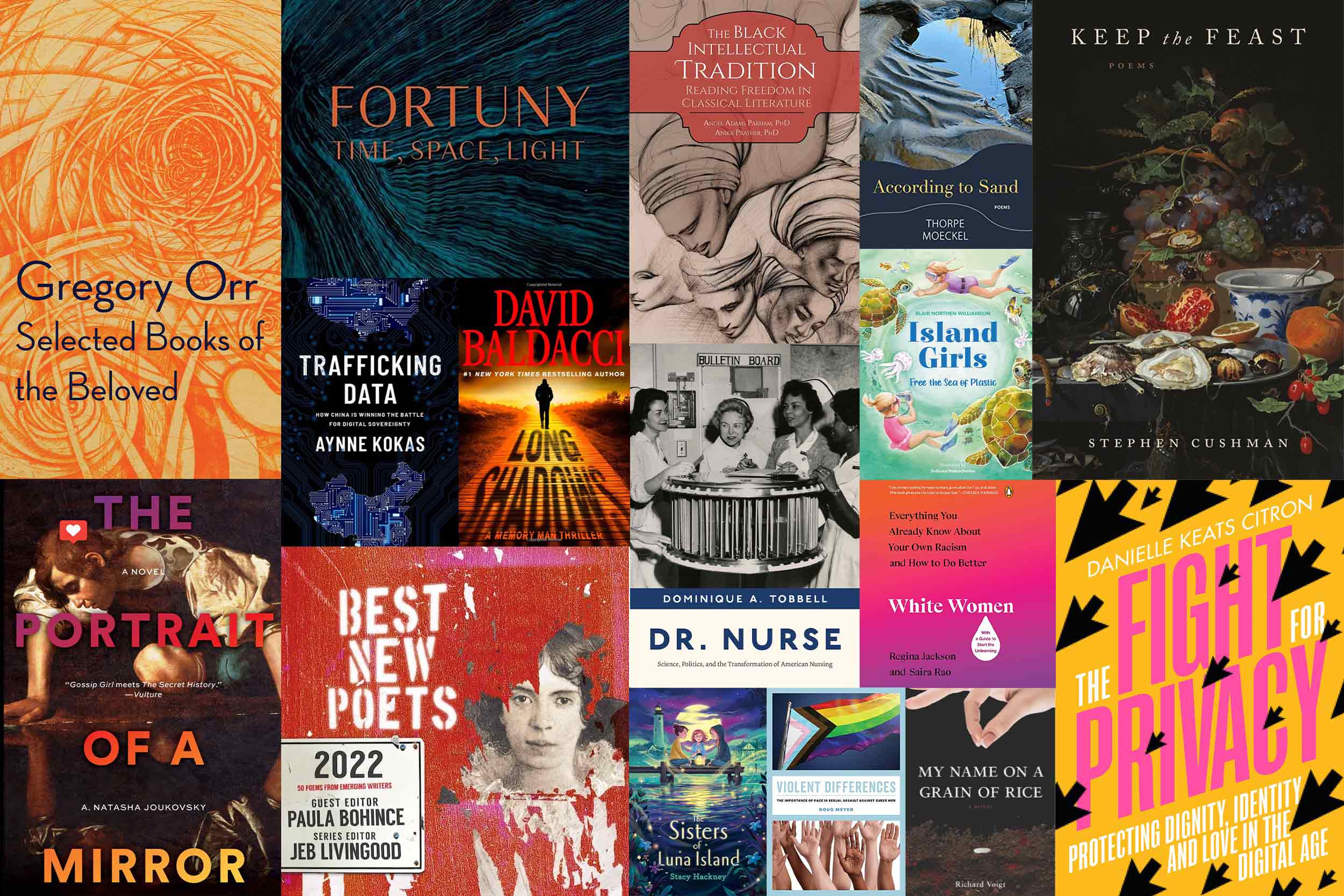 Collage of Book Titles by Emily Faith Morgan, University Communications