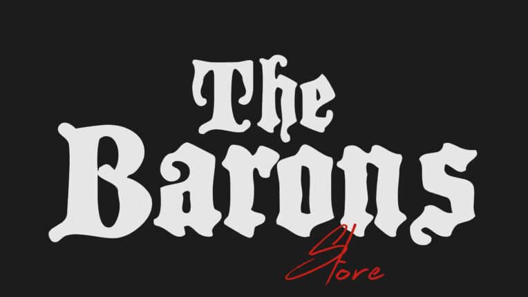 A black background with the words "The Barons" in white letters in the center.