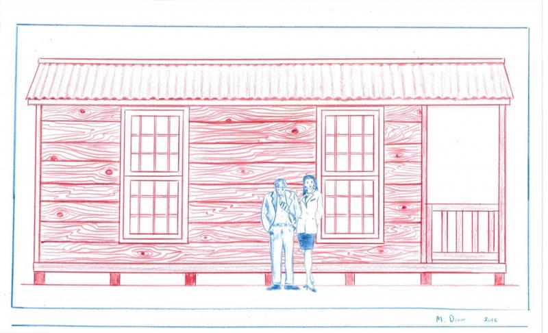 Drawing of the Virginia Curiosity Shop