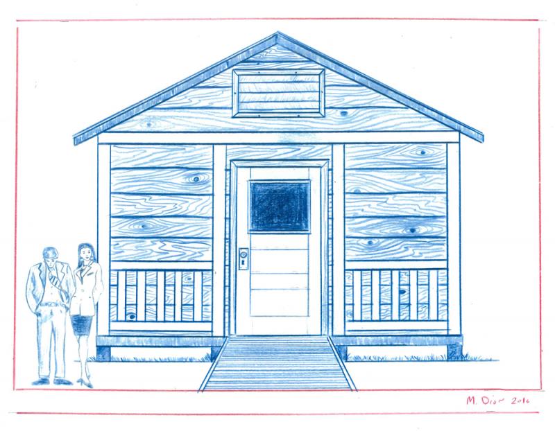 Drawing of the Virginia Curiosity Shop