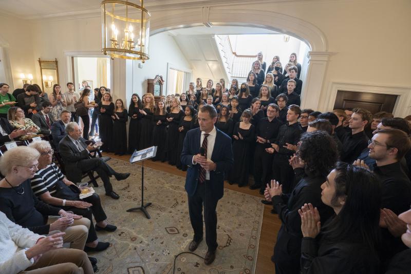 The University Singers perform at Arts on the Hill in the foyer of Carr’s Hill. (Photo by Dan Addison, University Communications)